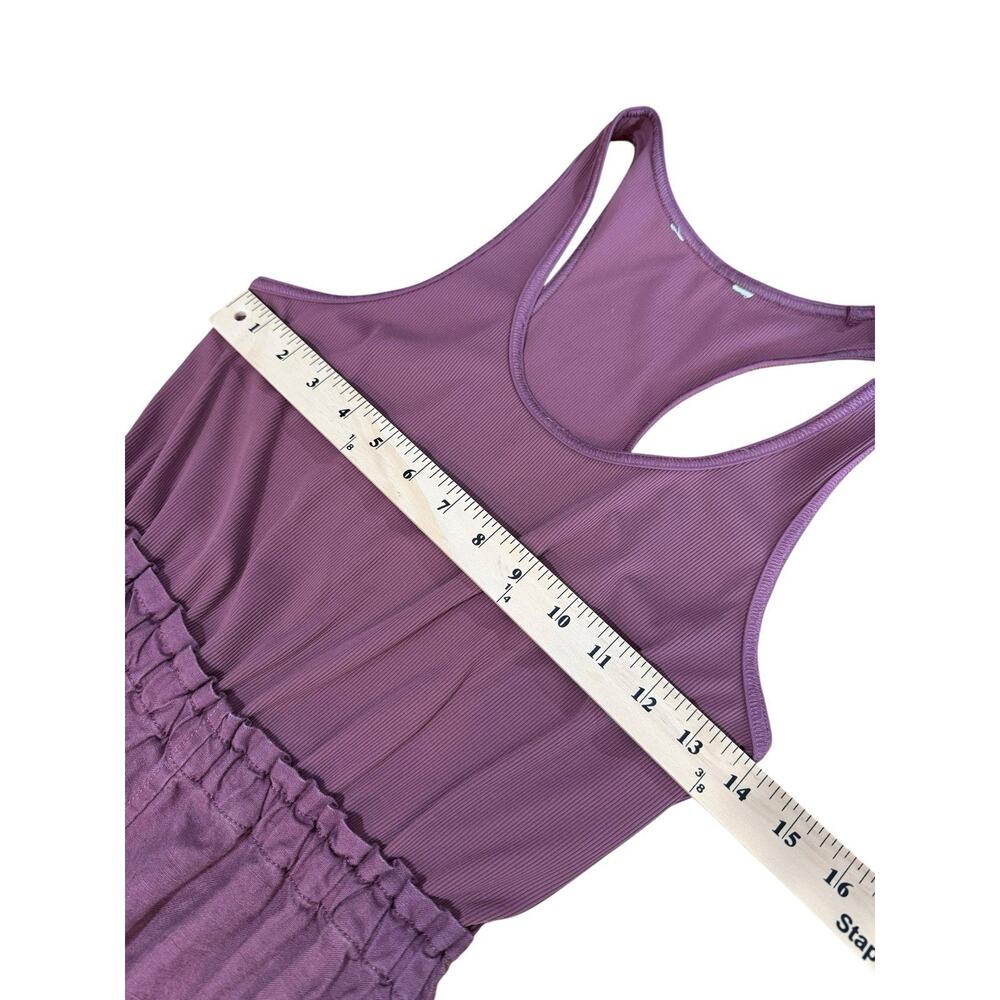 Athleta Dress Womens Extra Small Baja Midi Burgundy Linen Racerback Tank Pockets - Picture 9 of 12